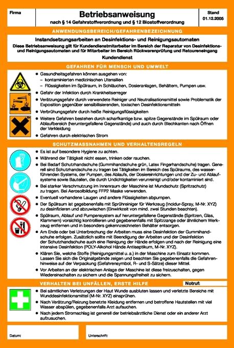 Bild 3-6: Musterbetriebsanweisung - BGI 853